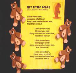 Bears (5 wood props with numbers)