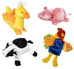 Barnyard Set (set of 4) Mini-Puppets
